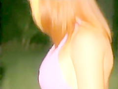 Shelbee Myne having a midnight sexy party outside on the lawn