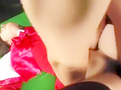 Japanese girl dressed like a doll gets some hardcore fucking and a facial