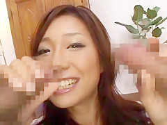 Best Japanese chick Marina in Fabulous Threesome, Amateur JAV scene