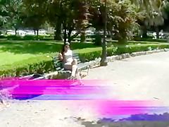 Maryely  while relaxing comfortably on a comfortable park be