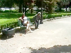 Maryely  while relaxing comfortably on a comfortable park be