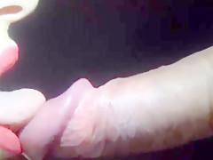 Pre cum licking blowjob