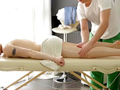 She wants a massage but he wants to fuck her and she agrees to it