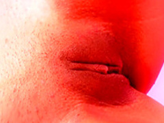 Brunette teen hottie Taylor poses naked in her pink polka dot stockings