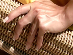 Long-legged eye candy gets into a blazing threesome poolside