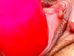 Sensuous brunette with a heart-shaped booty Jane fucks a huge dildo