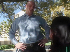 Sultry brunette with big tits gets picked up and fucked by a stranger