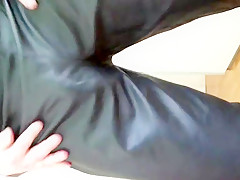 Leather spanking and strip