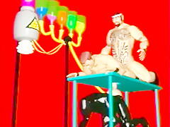 Wacky cartoon fetish men get really freaky in a crazy video clip