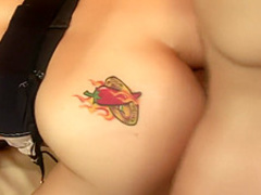 Chanel Chavez in a threesome riding it up her ass and her friend does too