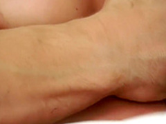 Sweet brunette babe eats meat and gets her cunny pounded hard