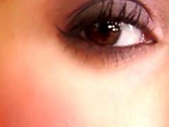 Horny brunette Nelly gets out of her clothes to stick in a big dildo