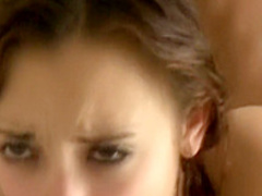 Interracial love fest with a brunette getting hammered by a black dude