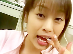 Asian girl puts herself out there to get cum all over her and swallowing