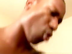 Sensuous ebony plumper displays her massive tits and fucks a dark pole