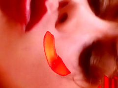 Slutty babe with big tits Anna Romeo fucks two cocks at the same time