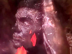 Slutty babe with big tits Anna Romeo fucks two cocks at the same time