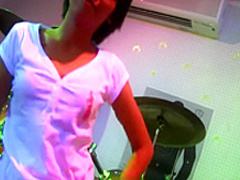 Raffie Korg loves music so much she does a striptease in the music room