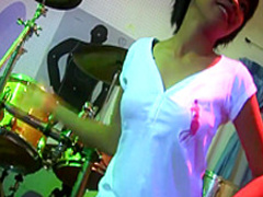 Raffie Korg loves music so much she does a striptease in the music room