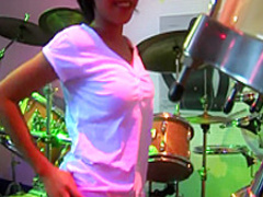 Raffie Korg loves music so much she does a striptease in the music room