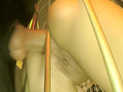 Elegant brunette with tiny boobs has a long cock filling her tight ass