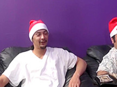 Lucky guy has a blonde and a brunette pornstars blowing his big dick