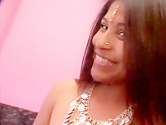 Indian Gorgeous Brunette Stroking Big Cock