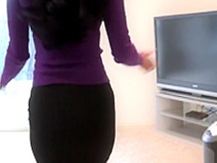 Voluptuous brunette cougar in stockings sucks and fucks a long shaft
