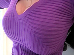 Voluptuous brunette cougar in stockings sucks and fucks a long shaft