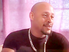 Sexy ebony deep throats a big dick and gets both holes fucked