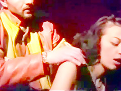 Amateur anal group sex in public cinema