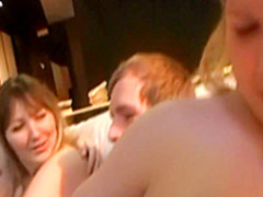 BBWs in an orgy of dicks banging them any which way they can