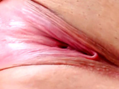 Slender blonde in fishnet stockings Sandra takes care of her desires