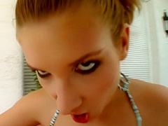 Wild lesbian lovers Betty and Stefani fist fuck each other's peaches