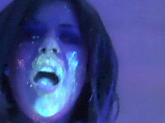 Alluring babes in sexy lingerie set up a lesbian threesome on the bed