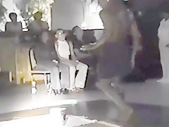 Male stripper showing cock to ladies