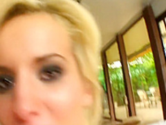 Sexy Carolyn engages in a wild threesome and gets a mouthful of semen