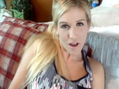 Kinky blonde milf with big boobs reveals her passion for masturbation