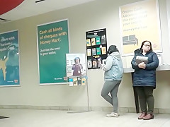 Chubby asian grey leggings candid