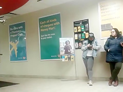 Chubby asian grey leggings candid