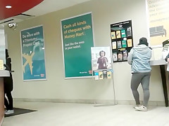 Chubby asian grey leggings candid