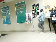Chubby asian grey leggings candid