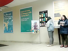 Chubby asian grey leggings candid