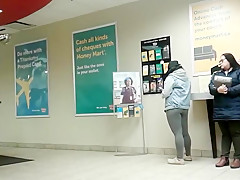 Chubby asian grey leggings candid