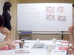 humiliated asian milf lets her boss touch her ass in front of colleagues !