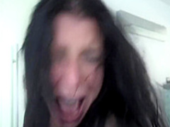 Stacked brunette cougar in black lingerie has a passion for rough sex