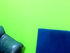 Bodacious brunette beauty Noelle impales herself on a long black pole