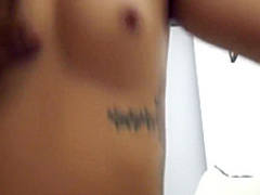 Pretty brunette stepsister is in need of a thick rod filling her twat