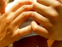 Heavenly blonde with big tits Veronica fucks herself with a pink dildo