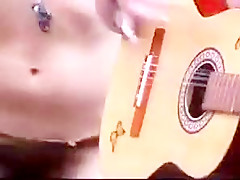 Naked hippies sing outdoor